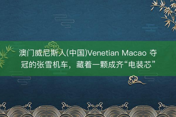 澳门威尼斯人(中国)Venetian Macao 夺冠的张雪机车,藏着一颗成齐“电装芯”