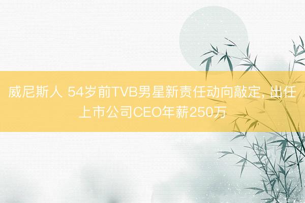 威尼斯人 54岁前TVB男星新责任动向敲定, 出任上市公司CEO年薪250万