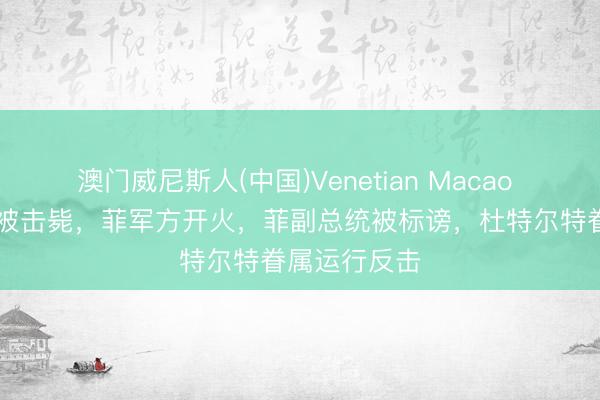 澳门威尼斯人(中国)Venetian Macao 24东说念主被击毙，菲军方开火，菲副总统被标谤，杜特尔特眷属运行反击