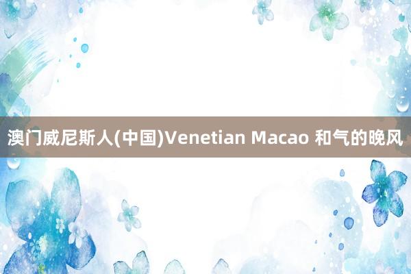 澳门威尼斯人(中国)Venetian Macao 和气的晚风